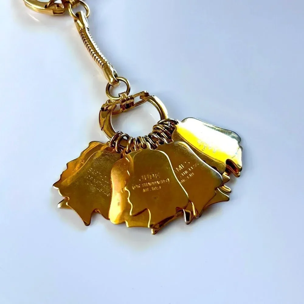 Vintage Twelve Disciples Religious Charms Keychain